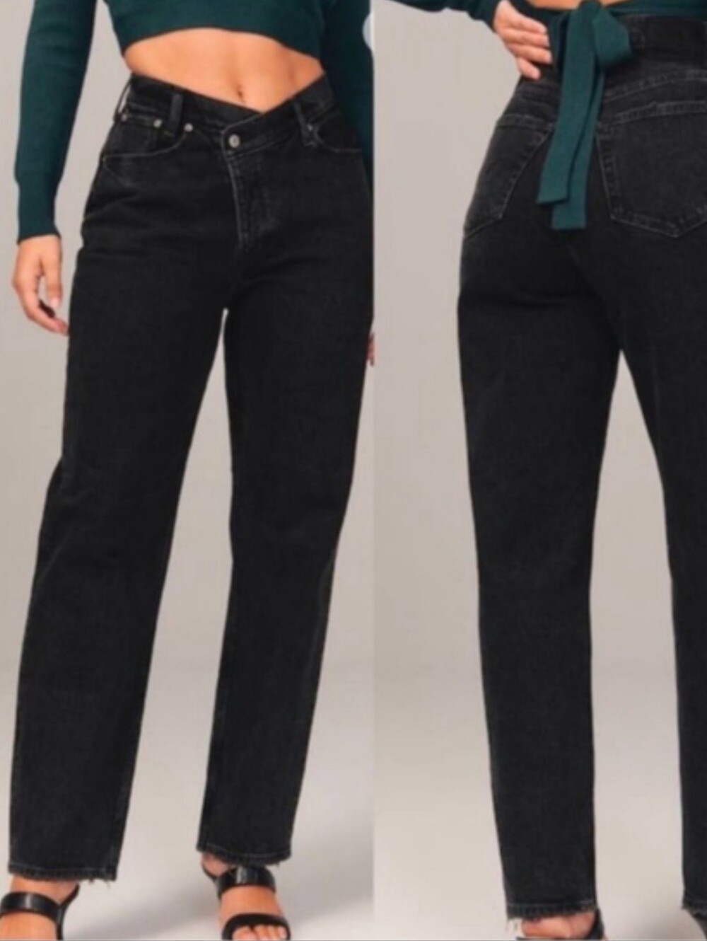 Abercrombie & Fitch Dad Jeans Crossover High Rise Straight Leg Relaxed Fit A&F 8